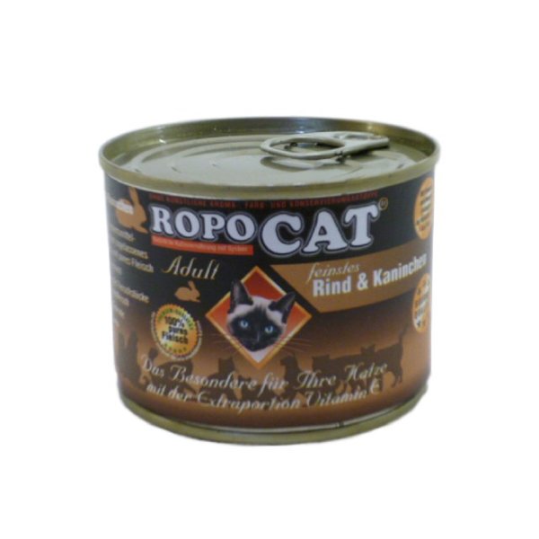 RopoCat│Feinstes Rind & Kaninchen - 24 x 200g │Nassfutter