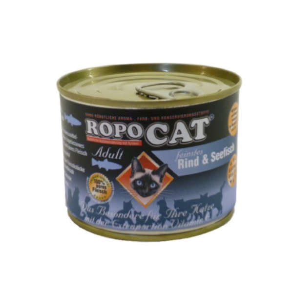 RopoCat│Feinstes Rind & Seefisch - 24 x 200g │Nassfutter
