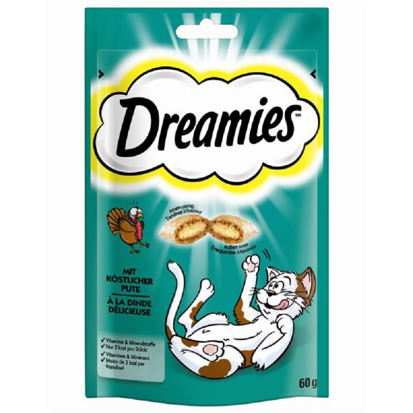 Dreamies │ Cat Snacks mit Pute - 6 x 60g │ Katzensnack