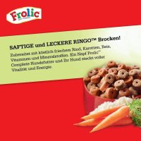 Frolic Hundefutter - Trockenfutter für kleine Hunde mit Rind, Karotten und Reis - Leckere saftige Ringos - Beutel (6 x 1kg)
