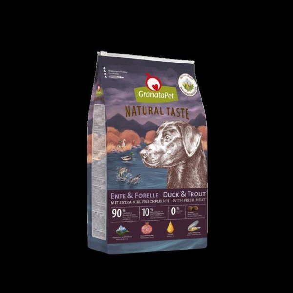 GranataPet │ Natural Taste Ente & Forelle, hoher Fleischanteil & Fischanteil -12 kg │ Hundetrockenfutter