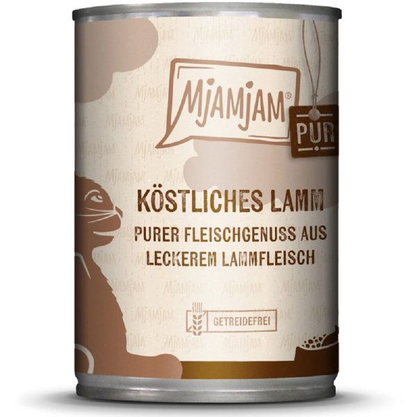 Mjamjam │ purer Fleischgenuss - köstliches Lamm pur - 6 x 400g  │ Katzennassfutter