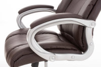 CLP XL Bürostuhl Apoll mit Kunstlederbezug und hochwertiger Polsterung l Drehbarer und höhenverstellbarer Chefsessel bis 150 kg belastbar, Farbe:braun
