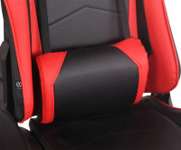 CLP Bürostuhl Turbo I Höhenverstellbarer Schreibtischstuhl Mit Fußablage, Farbe:schwarz/rot, Material:Kunstleder