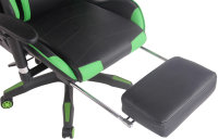 CLP Bürostuhl Turbo I Höhenverstellbarer Schreibtischstuhl Mit Fußablage, Farbe:schwarz/grün, Material:Kunstleder