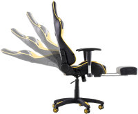 CLP Bürostuhl Turbo I Höhenverstellbarer Schreibtischstuhl Mit Fußablage, Farbe:schwarz/gelb, Material:Kunstleder