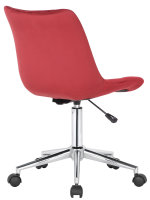 CLP Bürostuhl Medford Samt | Schreibtischstuhl Mit Leichtlaufrollen | Drehstuhl Mit Metallgestell In Chrom-Optik, Farbe:rot
