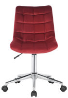 CLP Bürostuhl Medford Samt | Schreibtischstuhl Mit Leichtlaufrollen | Drehstuhl Mit Metallgestell In Chrom-Optik, Farbe:rot