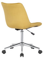 CLP Bürostuhl Medford Samt | Schreibtischstuhl Mit Leichtlaufrollen | Drehstuhl Mit Metallgestell In Chrom-Optik, Farbe:gelb