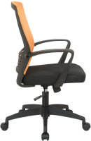CLP Bürostuhl Kampen Mit Netzbezug | Höhenverstellbarer Drehstuhl Mit Laufrollen Und Armlehnen, Farbe:schwarz/orange