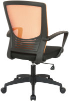 CLP Bürostuhl Kampen Mit Netzbezug | Höhenverstellbarer Drehstuhl Mit Laufrollen Und Armlehnen, Farbe:schwarz/orange