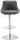 CLP Barhocker LAZIO mit Kunstlederbezug | Drehbarer Thekenhocker mit Fußstütze | Höhenverstellbarer Barstuhl mit Trompetenfuß in Chrom-Optik Grau
