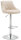 CLP Barhocker LAZIO mit Kunstlederbezug | Drehbarer Thekenhocker mit Fußstütze | Höhenverstellbarer Barstuhl mit Trompetenfuß in Chrom-Optik Creme