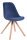 CLP 4er Set Retrostühle Toulouse Samt Square Mit Hochwertigem Sitzpolster I Lehnstühle Mit Stabilem Holzgestell, Farbe:blau, Gestell Farbe:Natura (Eiche)