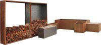 Palatino Exclusive Line Hochbeet/Pflanzkübel Lotte aus Corten-Stahl 150 x 40, Tiefe 50 cm, Modular