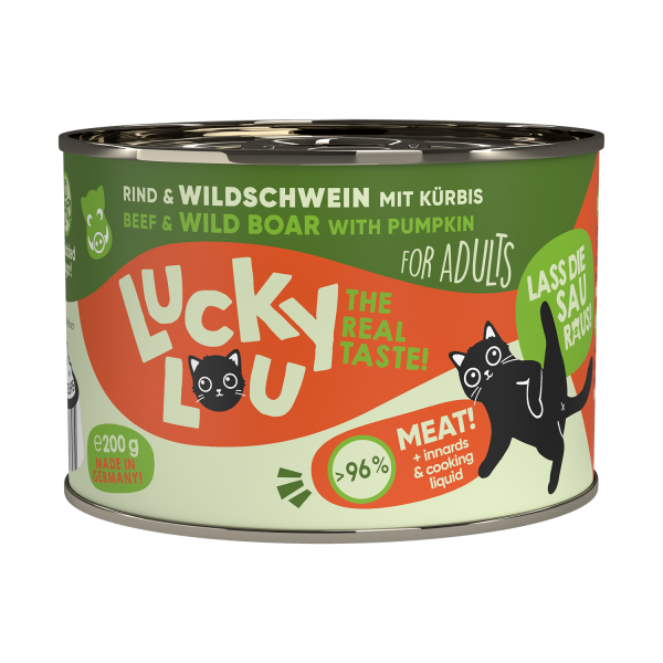 Lucky Lou │Adult Rind&Wildschwein - 6 x 200g │ Katzennassfutter
