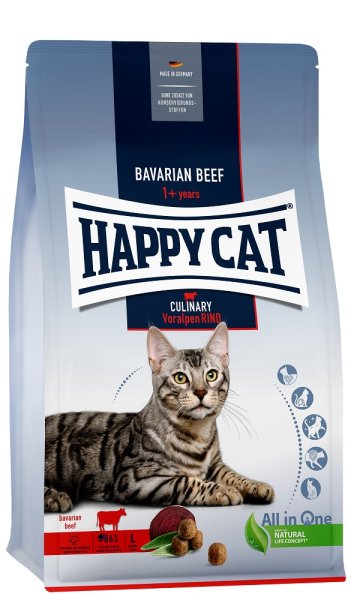 Happy Cat │ Culinary Adult Voralpen Rind -  ausgewachsene Katzen und Kater - 300 g │ Trockenfutter