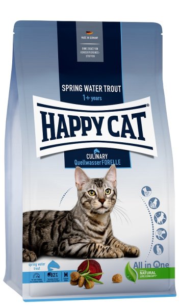 Happy Cat │Culinary Adult Quellwasser Forelle - ausgewachsene Katzen und Kater - 4 kg │ Trockenfutter