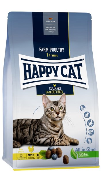 Happy Cat │ Culinary Adult Land Geflügel - ausgewachsene Katzen und Kater - 300 g  │ Trockenfutter