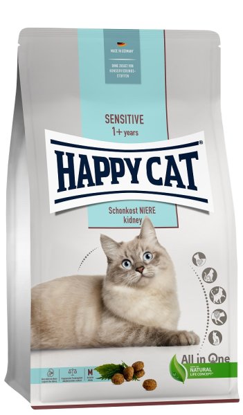 Happy Cat │ Sensitive Schonkost Niere - nierenschonendes  Geflügel - 300 g │ Trockenfutter