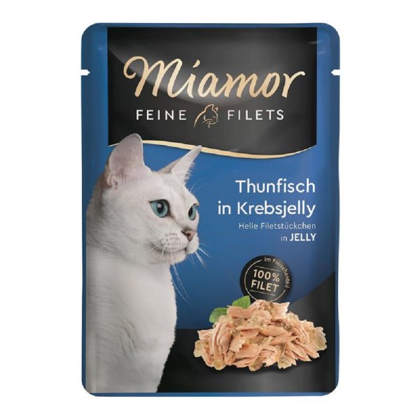 Miamor | Feine Filets Thunfisch in Krebsjelly - 24  x 100 g │ Katzennassfutter
