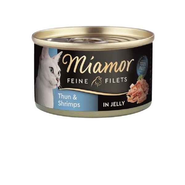Miamor │Feine Filets in Jelly Thunfisch & Shrimps -  24 x 100g │ Katzennassfutter