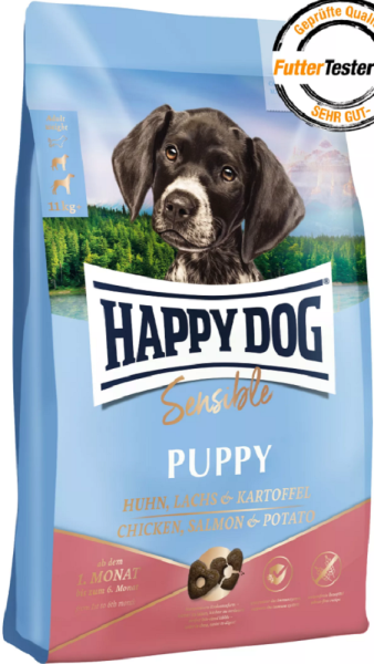 HAPPY DOG ¦ Sensible Puppy - Huhn, Lachs & Kartoffel  - 10kg │ Trockenfutter