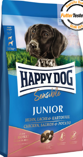 HAPPY DOG ¦ Sensible Junior - Huhn, Lachs & Kartoffel - 10kg │ Trockenfutter