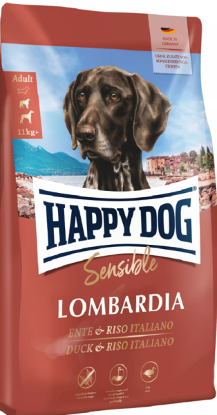 HAPPY DOG ¦ Sensible Lombardia - Ente, Riso Italiano und med. Kräutern - 11kg │ Trockenfutter