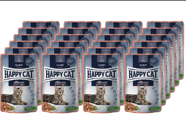 Happy Cat ¦ Meat in Sauce - Culinary Atlantik-Lachs - 24 x 85g │ Nassfutter