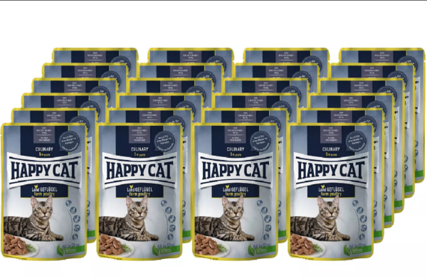 Happy Cat ¦ Meat in Sauce - Culinary Land-Geflügel - 24 x 85 g │ Nassfutter