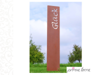 Edelrost Gartenstele/Gartenstecker "Glück", H=120 cm
