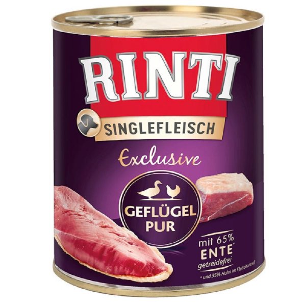 Rinti Singlefleisch Exclusive Geflügel Pur, 12er Pack (12 x 400 g)