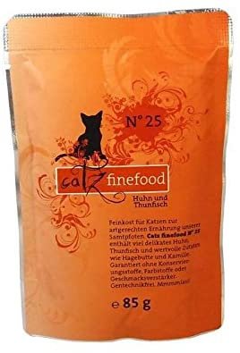 catz finefood | N° 25 - Huhn & Thunfisch - 16 x 85g ¦ nasses Katzenfutter im Pouchbeutel