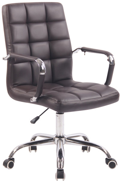 CLP Bürostuhl Deli mit Kunstlederbezug und hochwertiger Polsterung I Drehstuhl mit höhenverstellbarer Sitzhöhe, Farbe:braun