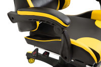 CLP Bürostuhl Ignite mit Kunstlederbezug I Schreibtischstuhl mit Armlehnen I Verstellbarer Drehstuhl im sportlichen Design, Farbe:schwarz/gelb