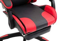 CLP Bürostuhl Ignite mit Kunstlederbezug I Schreibtischstuhl mit Armlehnen I Verstellbarer Drehstuhl im sportlichen Design, Farbe:schwarz/rot