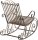 CLP Eisen-Schaukelstuhl SMILLA im Landhausstil I Schwingstuhl mit hoher Rückenlehne I erhältlich, Farbe:Bronze