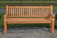 CLP Wetterfeste Gartenbank Jackson V2 aus massivem Teakholz | Holzbank mit ergonomischer Sitzfläche | In verschiedenen Größen erhältlich, Farbe:Teak, Größe:120 cm