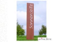 Edelrost Gartenstele/Gartenstecker "Sonnenseite", H=120 cm