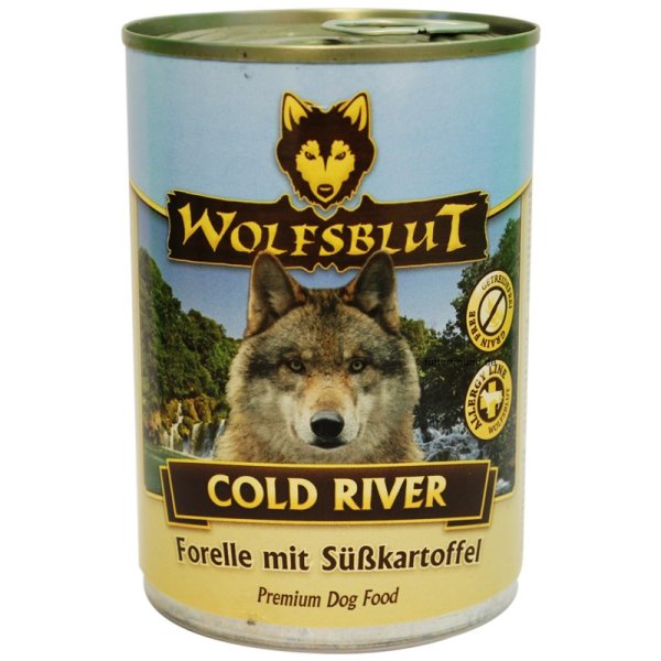 WOLFSBLUT &brvbar; Cold River - 12 x 395g &brvbar; nasses Hundefutter in Dosen
