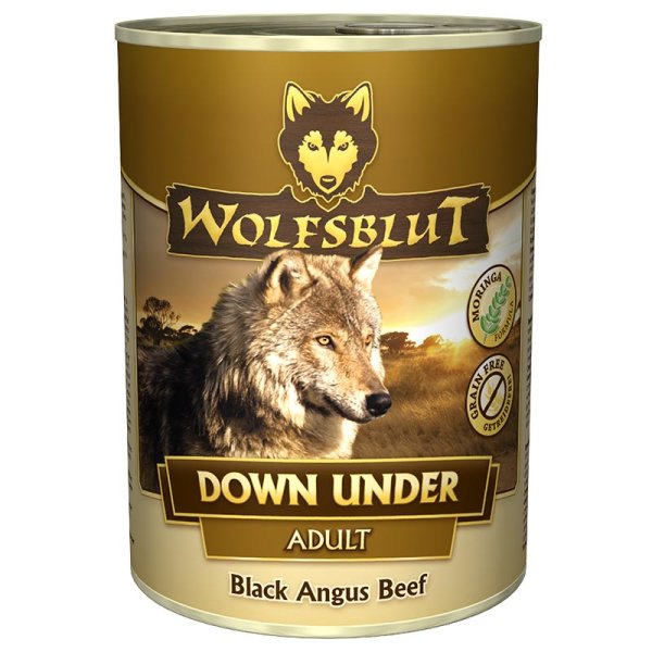 WOLFSBLUT ¦  Down Under - Black Angus Beef-  6 x 395 g¦ nasses Hundefutter in Dosen