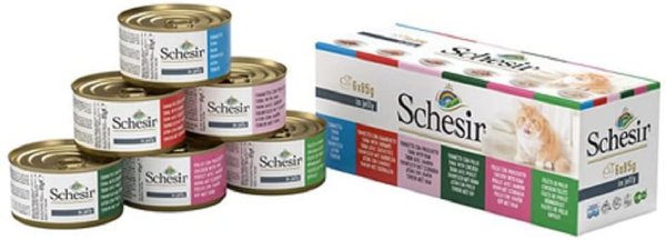Schesir - Mixpack - 12 x 85g - Jelly (6 Sorten) ¦ nasses Katzenfutter in Dosen