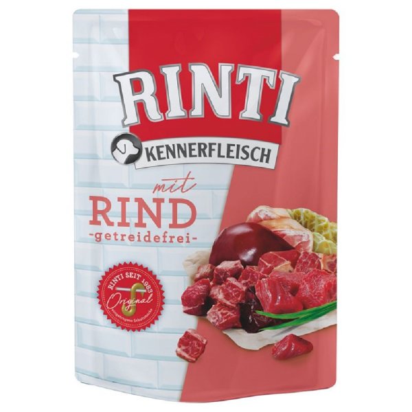RINTI- Kennerfleisch¦ RIND- 10 x 0.4 kg¦nasses Hundefutter im Pouch Beutel