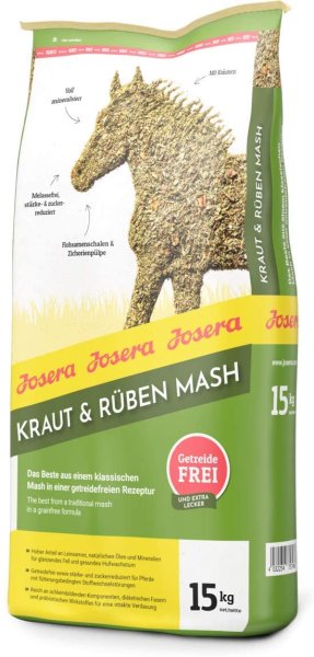 JOSERA  &brvbar; Kraut &amp; R&uuml;ben Mash -  1 x 15 kg &brvbar; Pferdefutter im 15 kg Sack