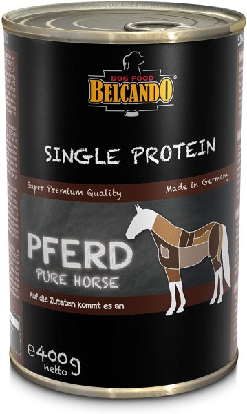BELCANDO ¦ Single Protein Pferd - 12 x 400 g ¦ nasses Hundefutter in Dosen