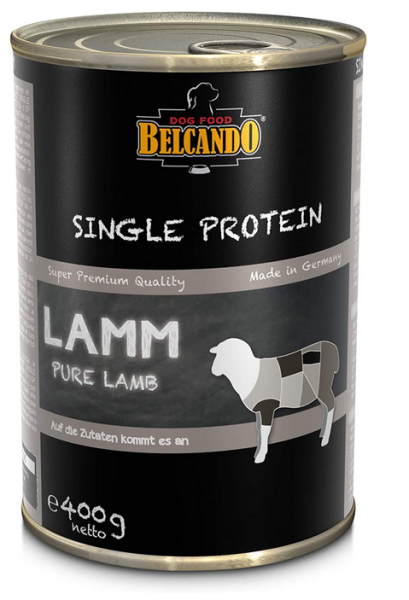 BELCANDO &brvbar; Single Protein - Lamm 12 x 400g &brvbar; nasses Hundefutter in Dosen