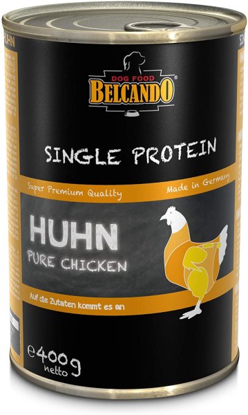 BELCANDO ¦ Single Protein Huhn - 12 x 400 g ¦ nasses Hundefutter in Dosen