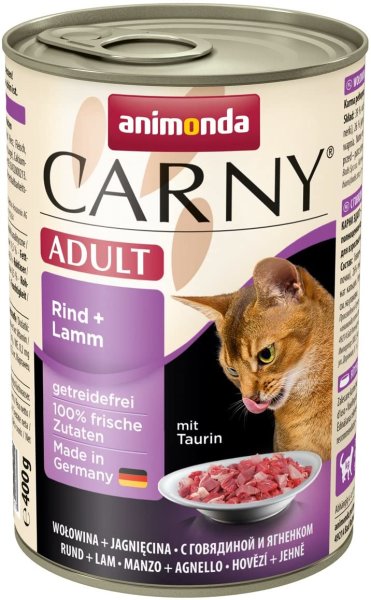 animonda ¦ CARNY Adult -  Rind & Lamm - 12 x 400 g ¦ nasses Katzenfutter in Dosen