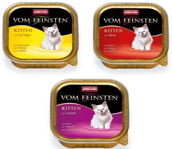 animonda ¦vom Feinsten Kitten - Mix - 18 x 100g ¦ nasses Katzenfutter in Schälchen